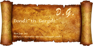 Donáth Gergő névjegykártya